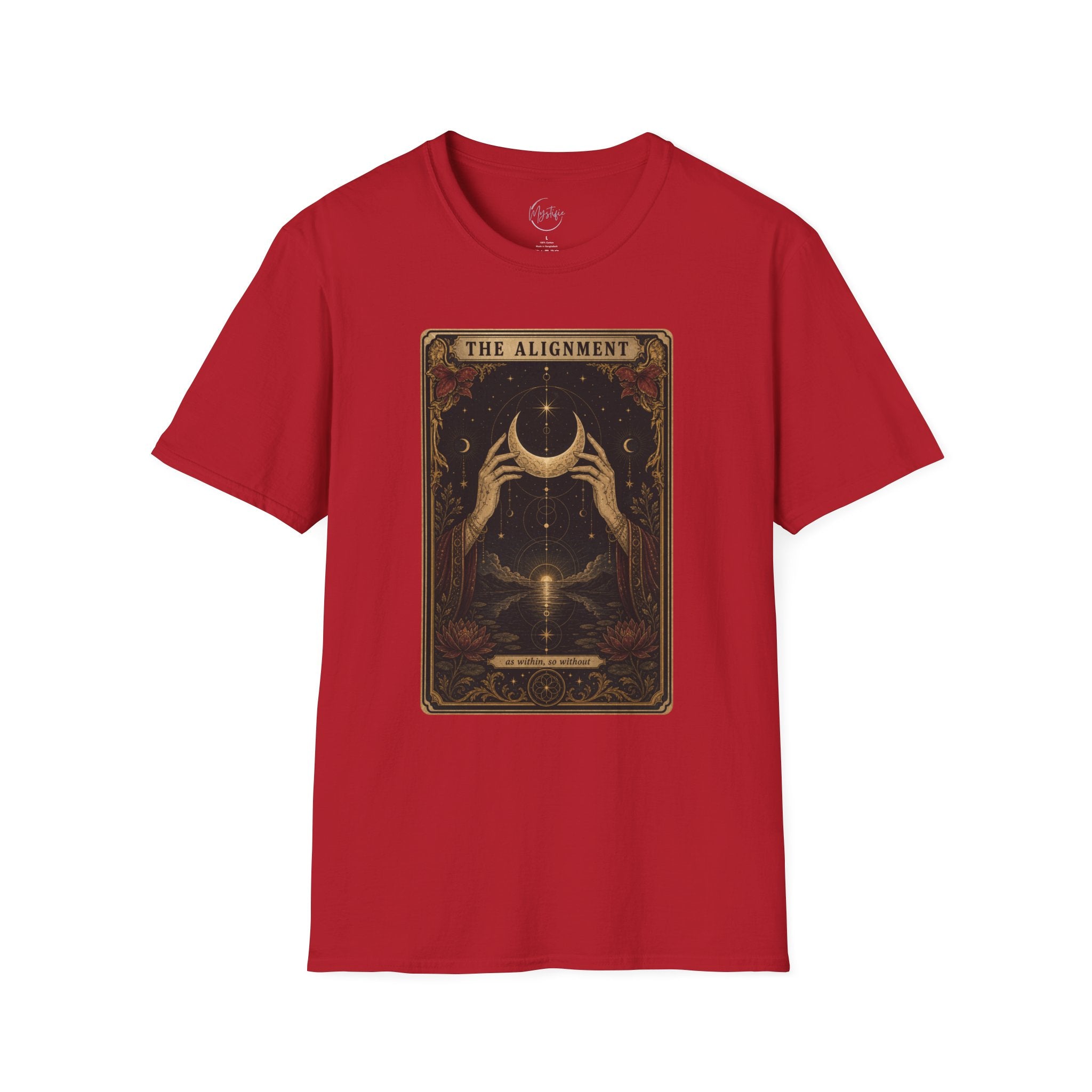 Tarot Moon Graphic Unisex T‑Shirt — "The Alignment" Mystical Crescent Design