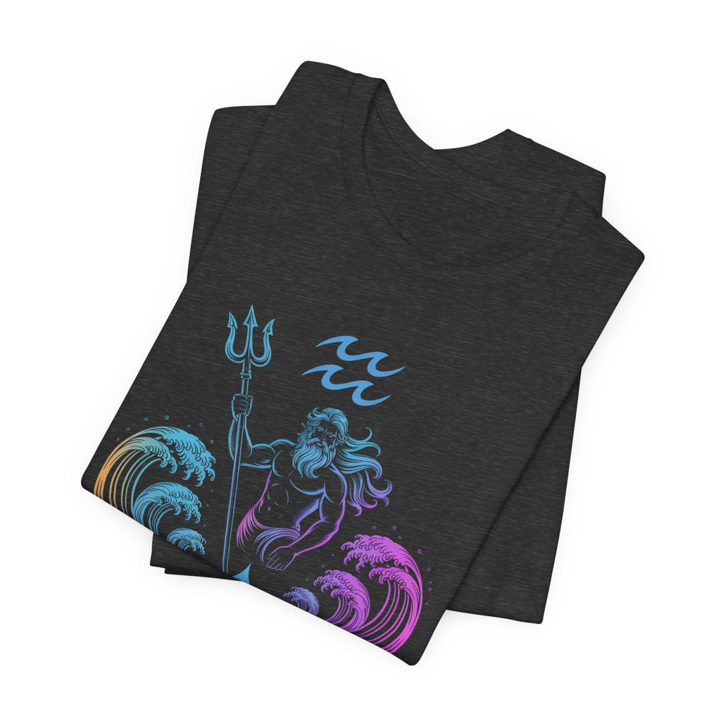 Astrology Zodiac Aquarius Poseidon Neon Unisex T-Shirt