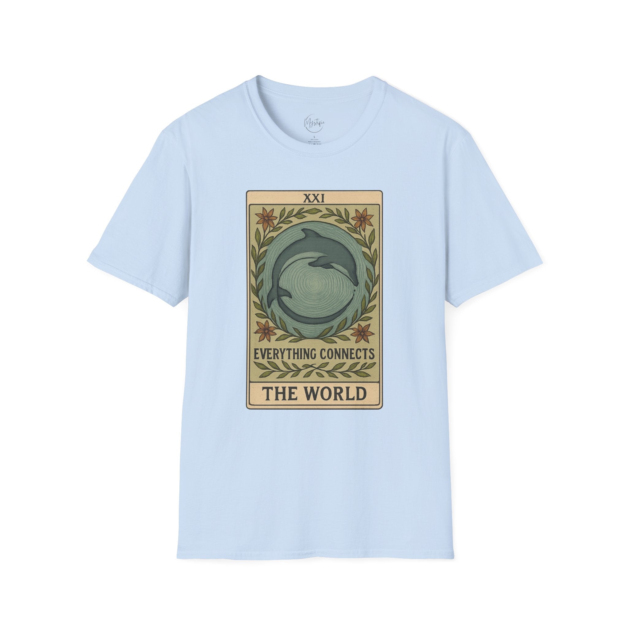Tarot 'The World' Dolphin Unisex T-Shirt — Everything Connects Graphic Tee