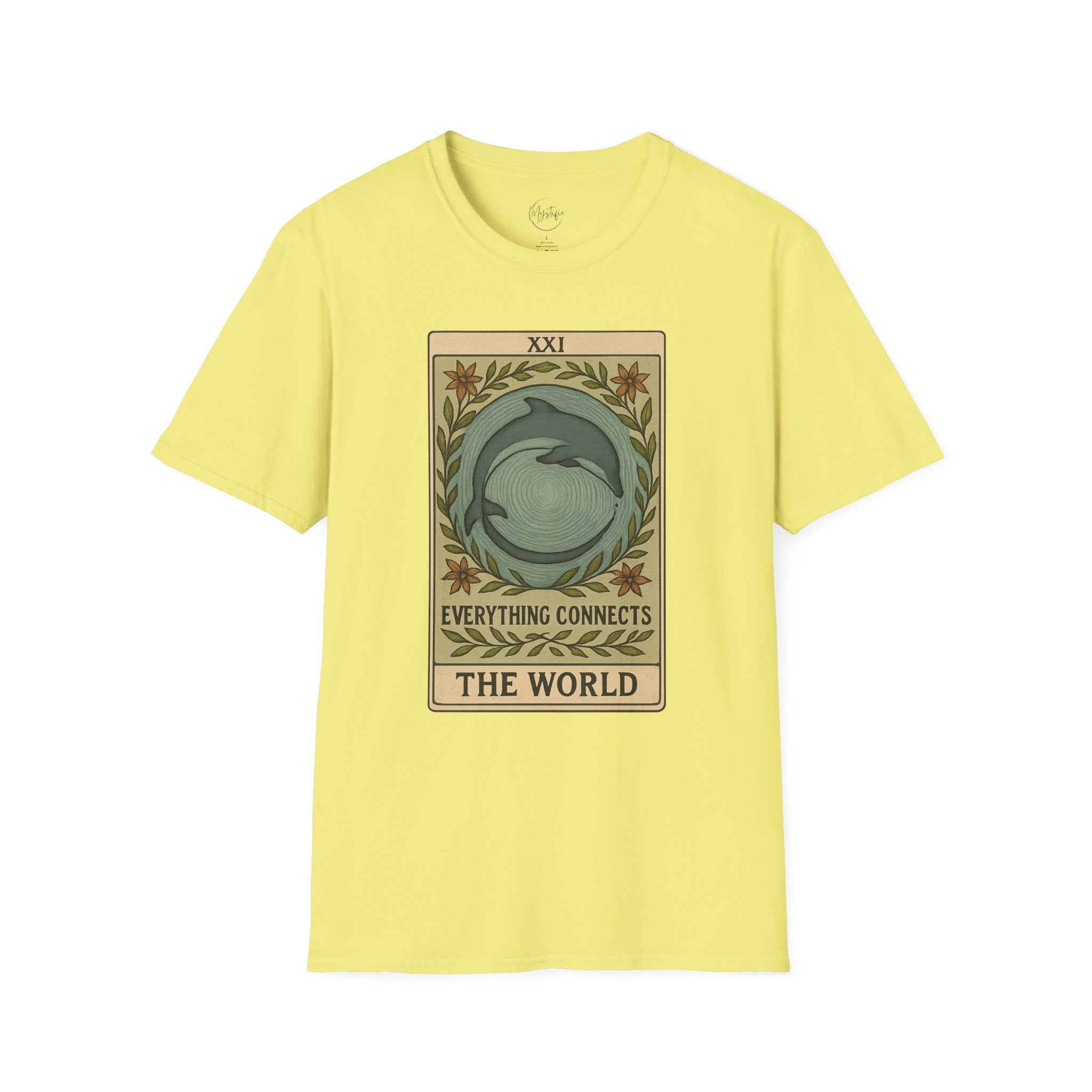 Tarot 'The World' Dolphin Unisex T-Shirt — Everything Connects Graphic Tee