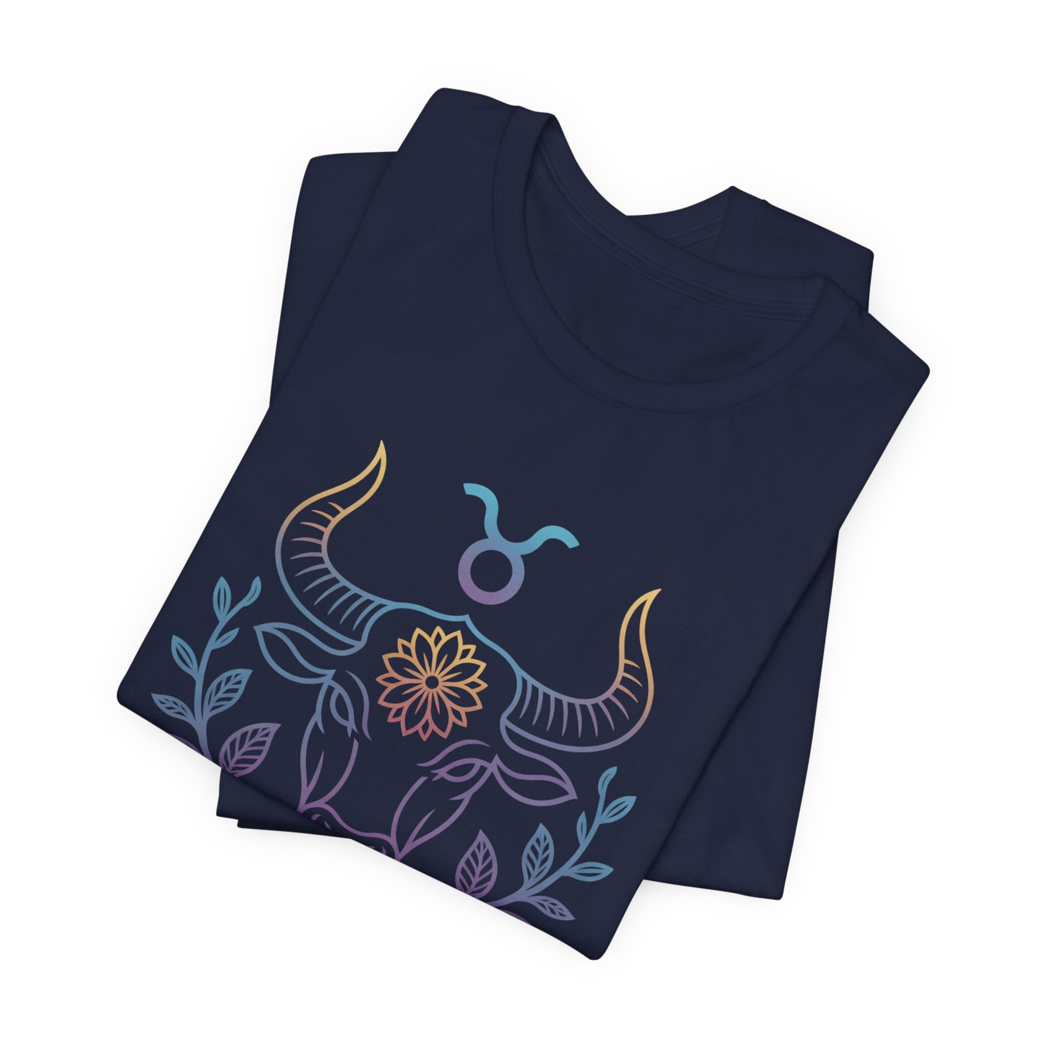 Astrology Zodiac Taurus Unisex Flower Mandala T-Shirt