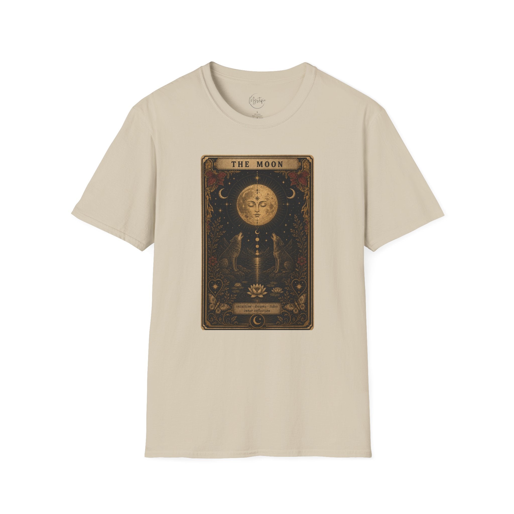 Moon Tarot Unisex T-Shirt — Vintage The Moon Card Graphic Tee