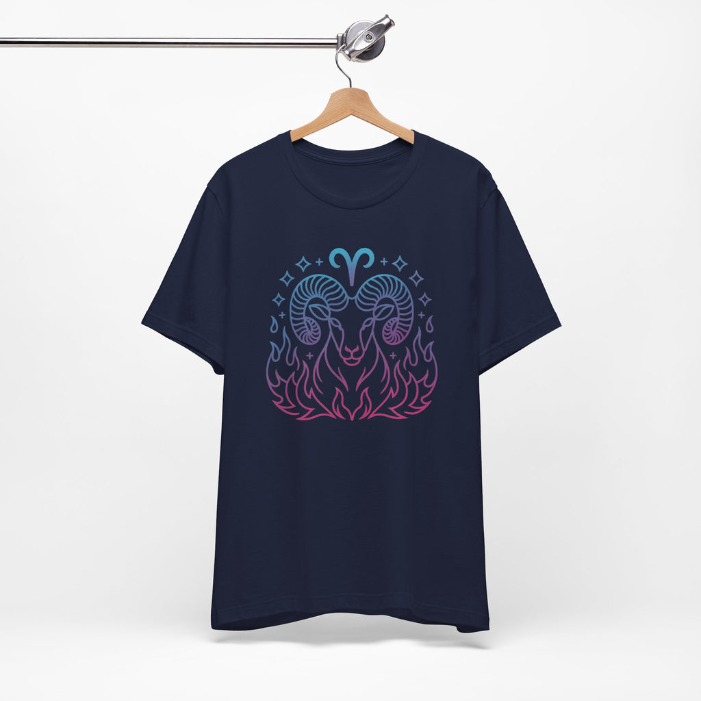 Astrology Zodiac Aries Neon Unisex T-Shirt