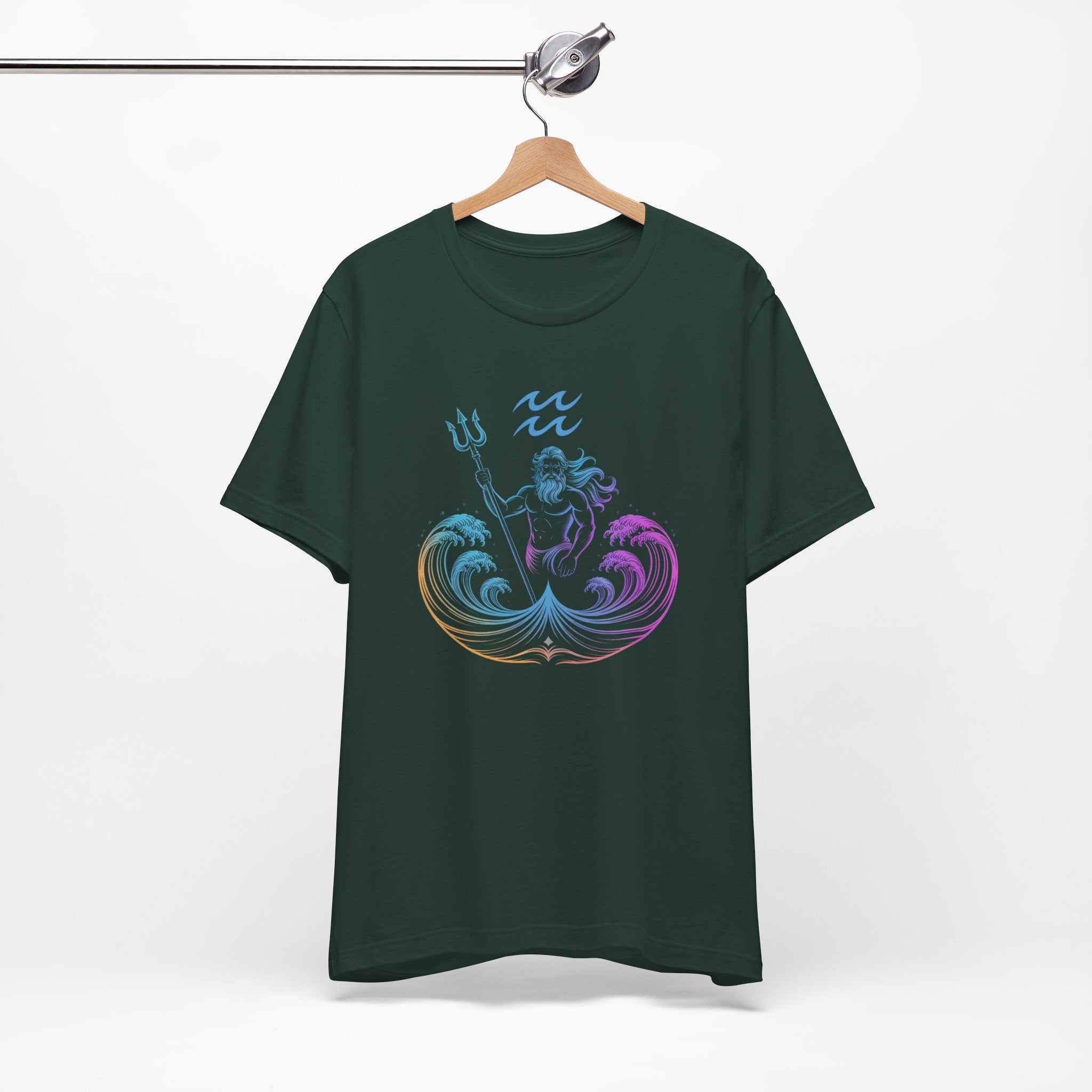 Astrology Zodiac Aquarius Poseidon Neon Unisex T-Shirt