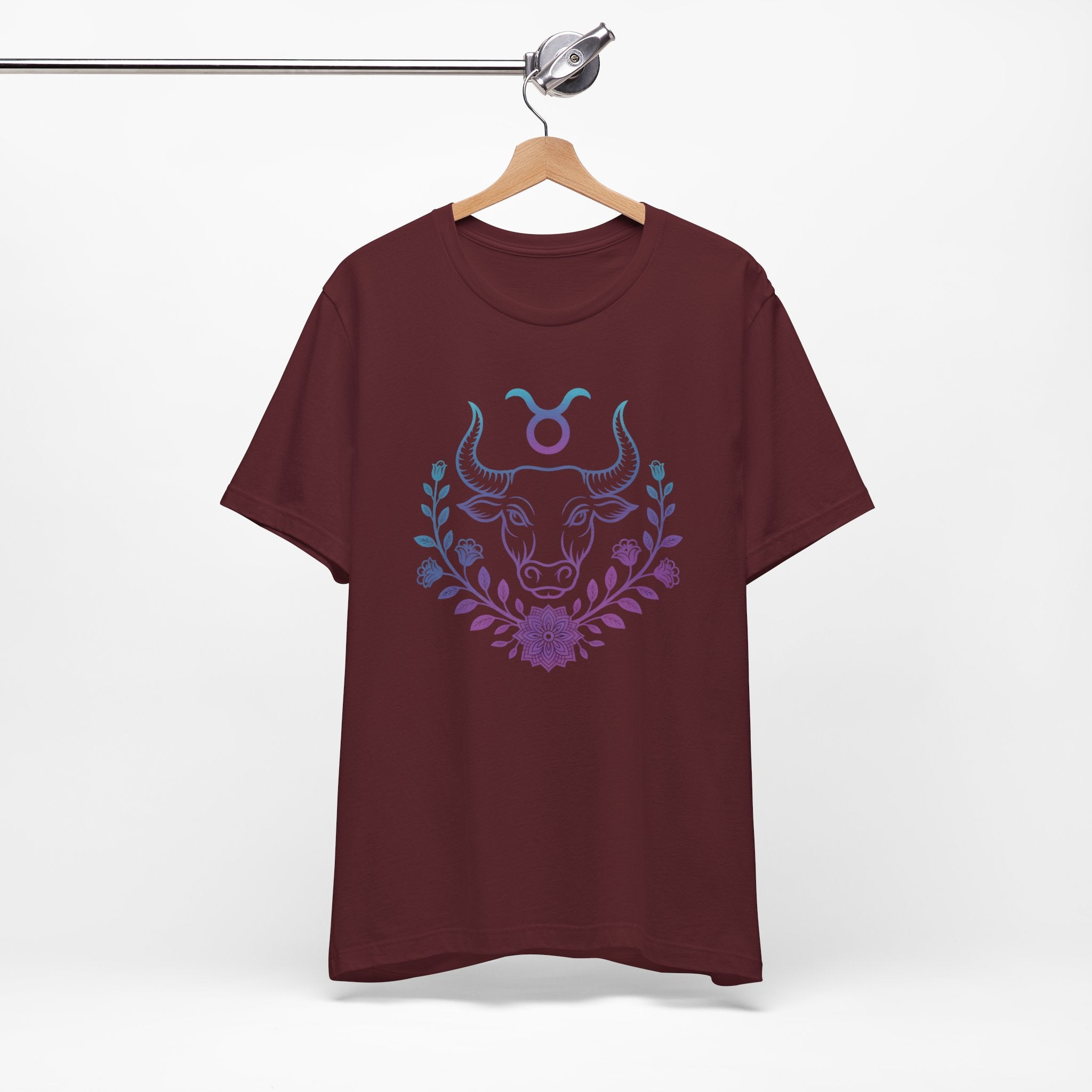 Astrology Zodiac Taurus Unisex Flower Mandala T-Shirt