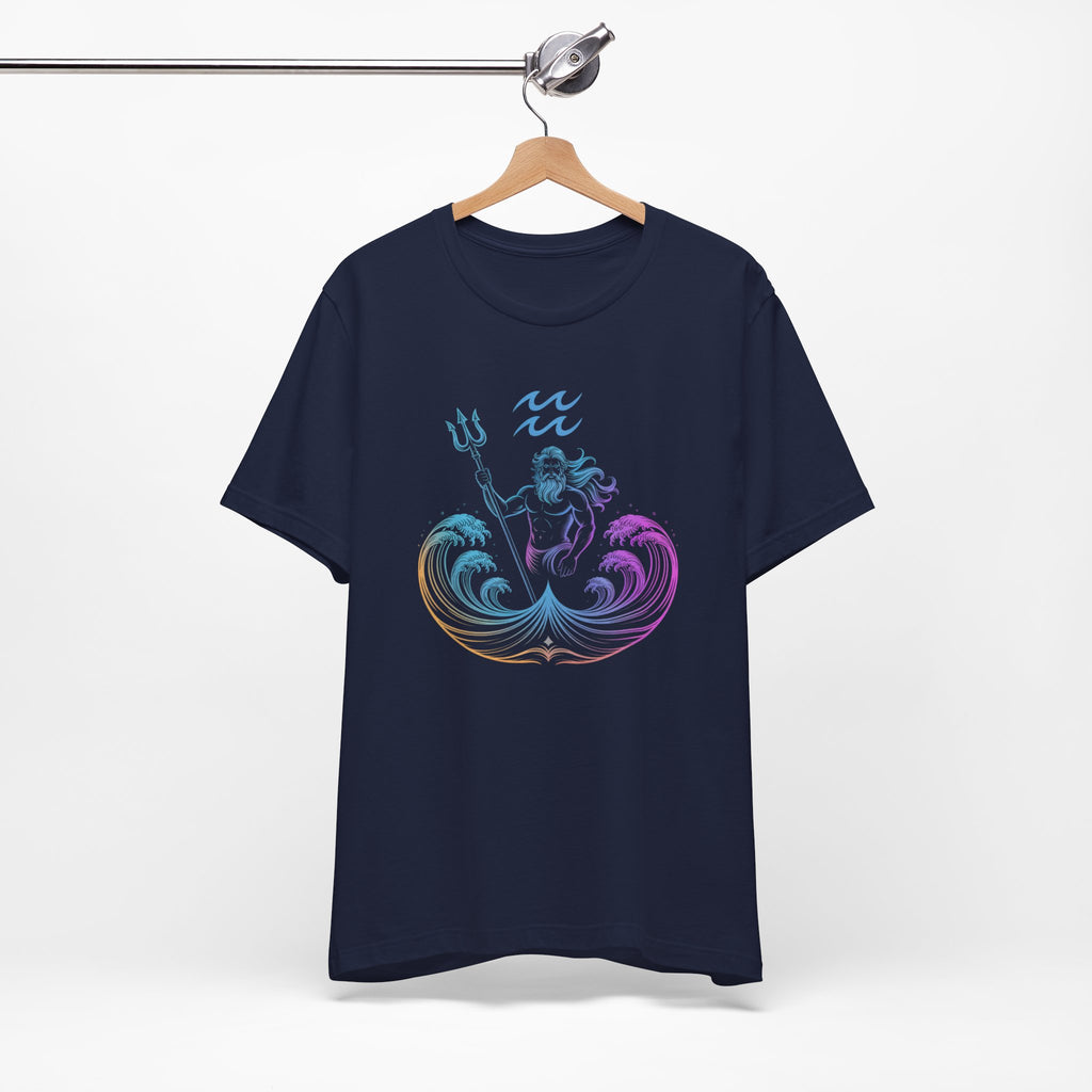 Astrology Zodiac Aquarius Poseidon Neon Unisex T-Shirt