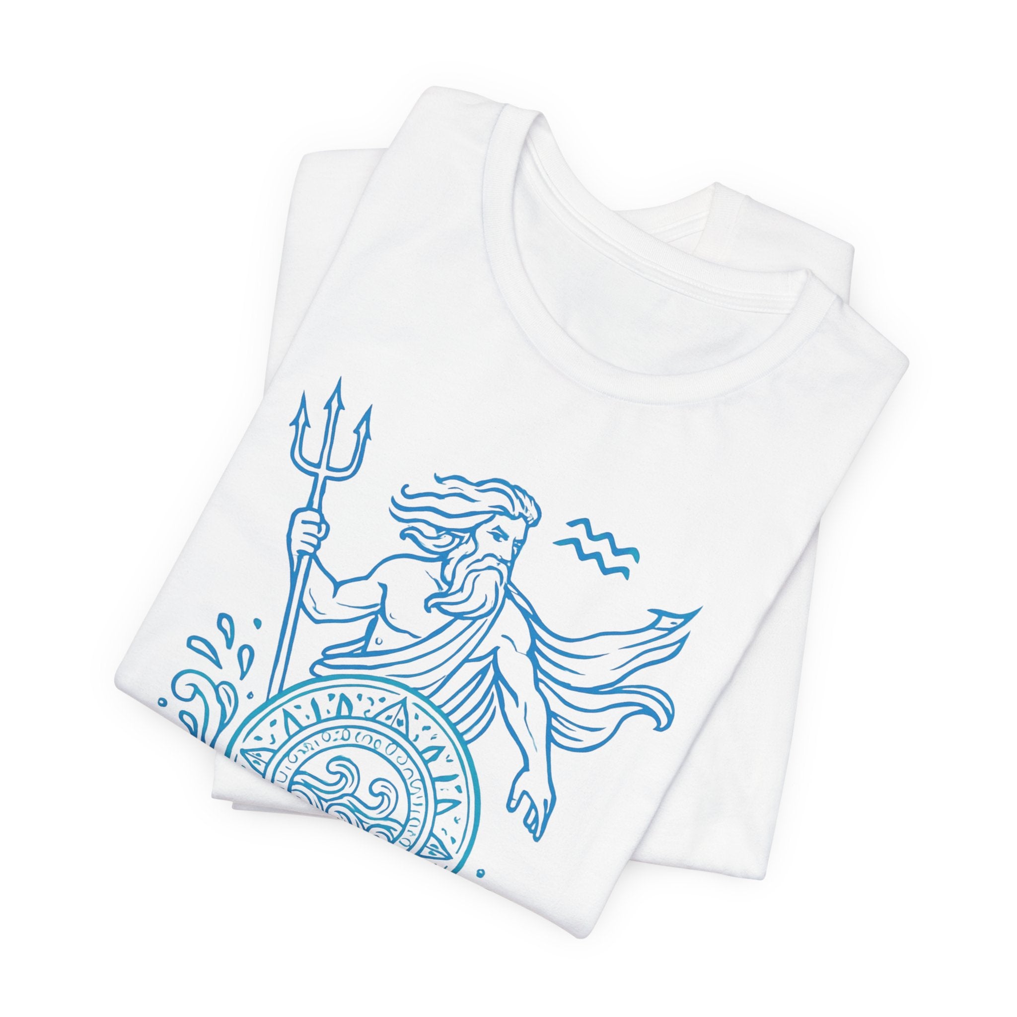 Astrology Zodiac Aquarius Poseidon Mandala Unisex T-Shirt