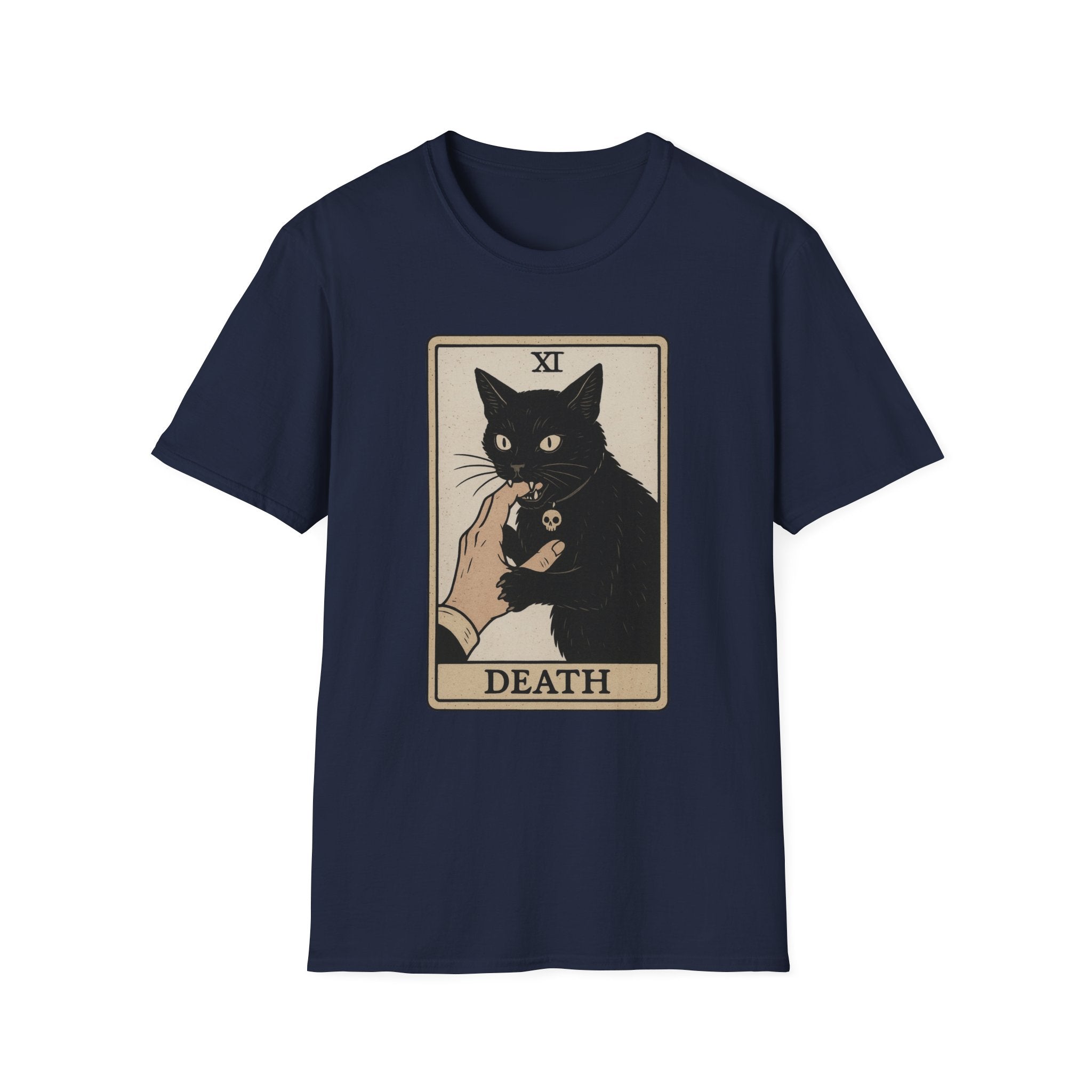Death Tarot Card Black Cat Unisex T-Shirt