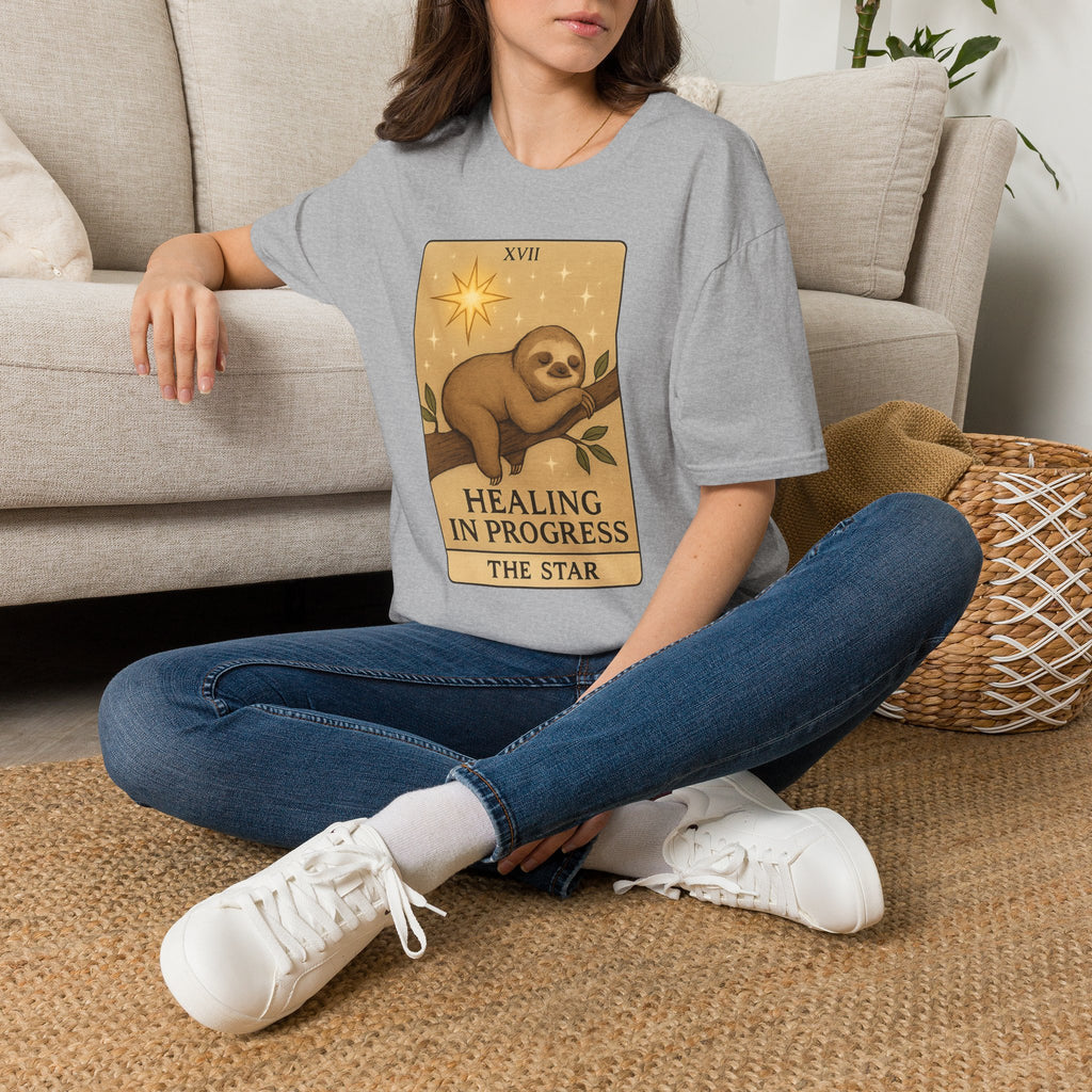 Sloth Tarot 'Healing in Progress' Unisex T-Shirt - The Star Tarot Card