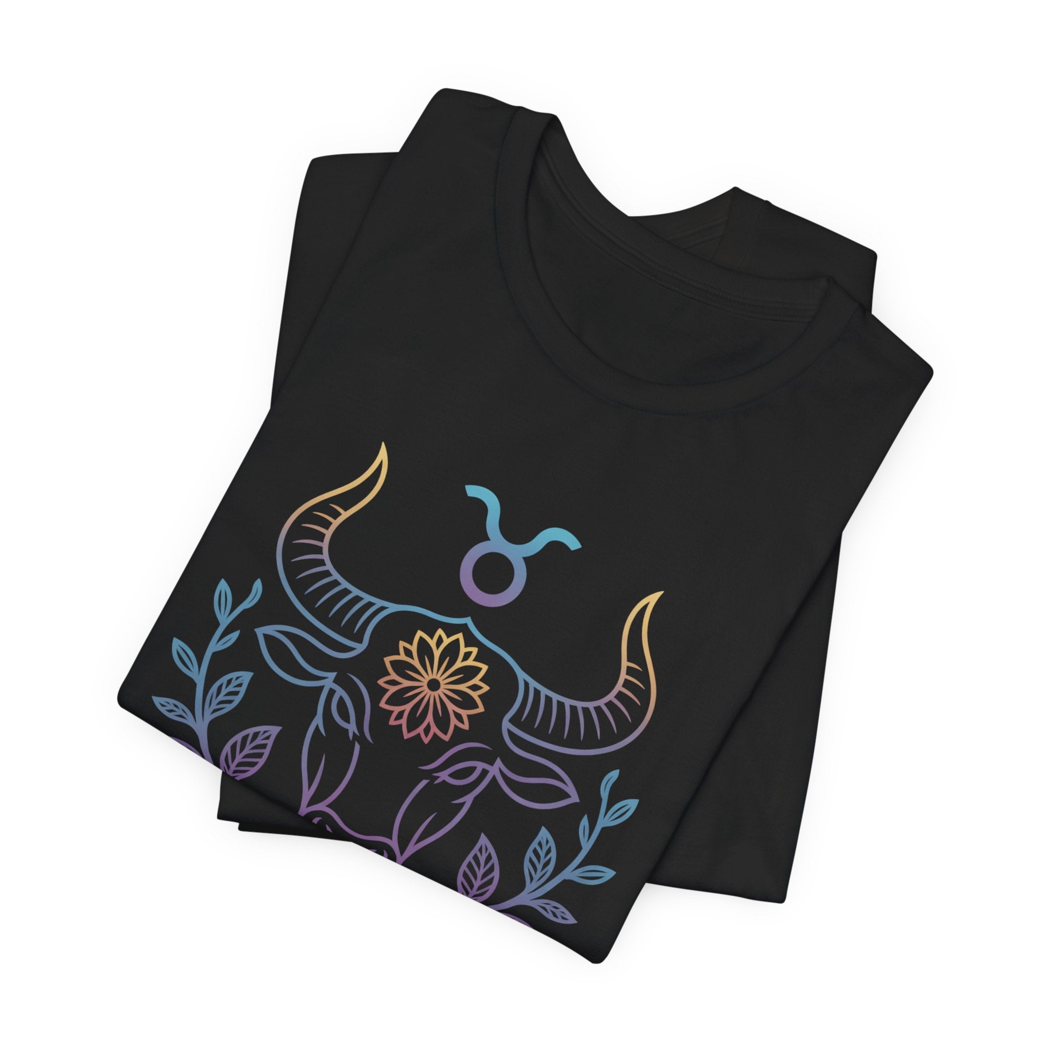 Astrology Zodiac Taurus Unisex Flower Mandala T-Shirt