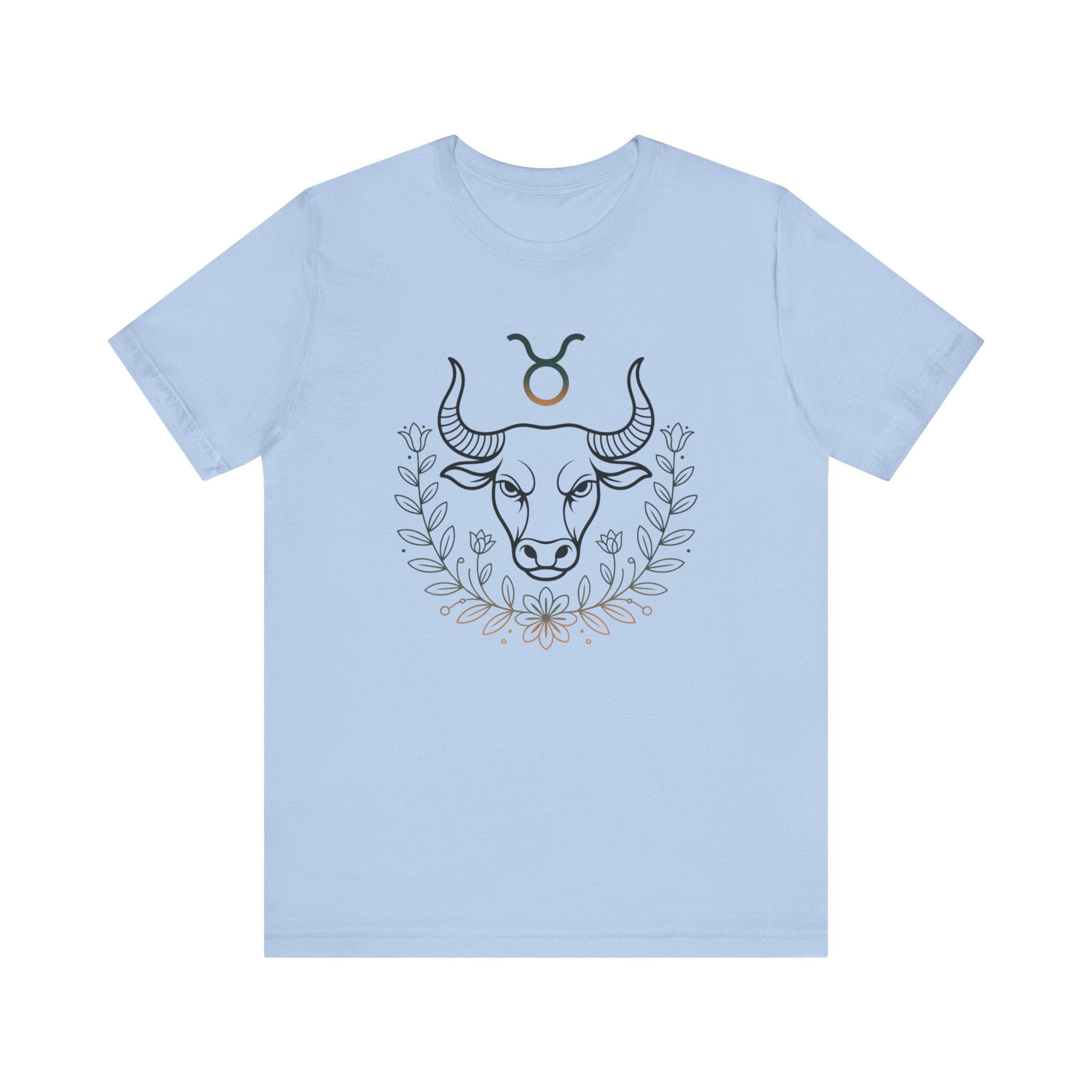 Astrology Zodiac Taurus Unisex Flower T-Shirt