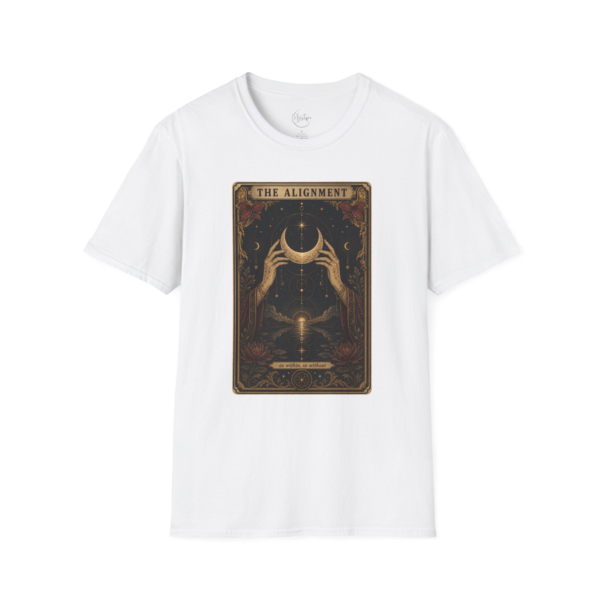 Tarot Moon Graphic Unisex T‑Shirt — "The Alignment" Mystical Crescent Design