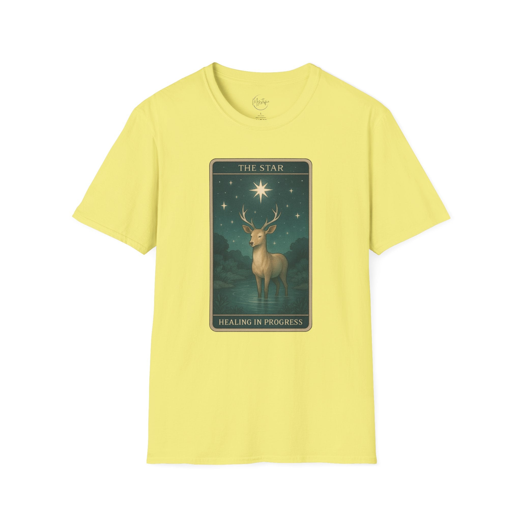 Tarot 'The Star' Deer Unisex T-Shirt — Mystic Celestial Card Graphic Tee