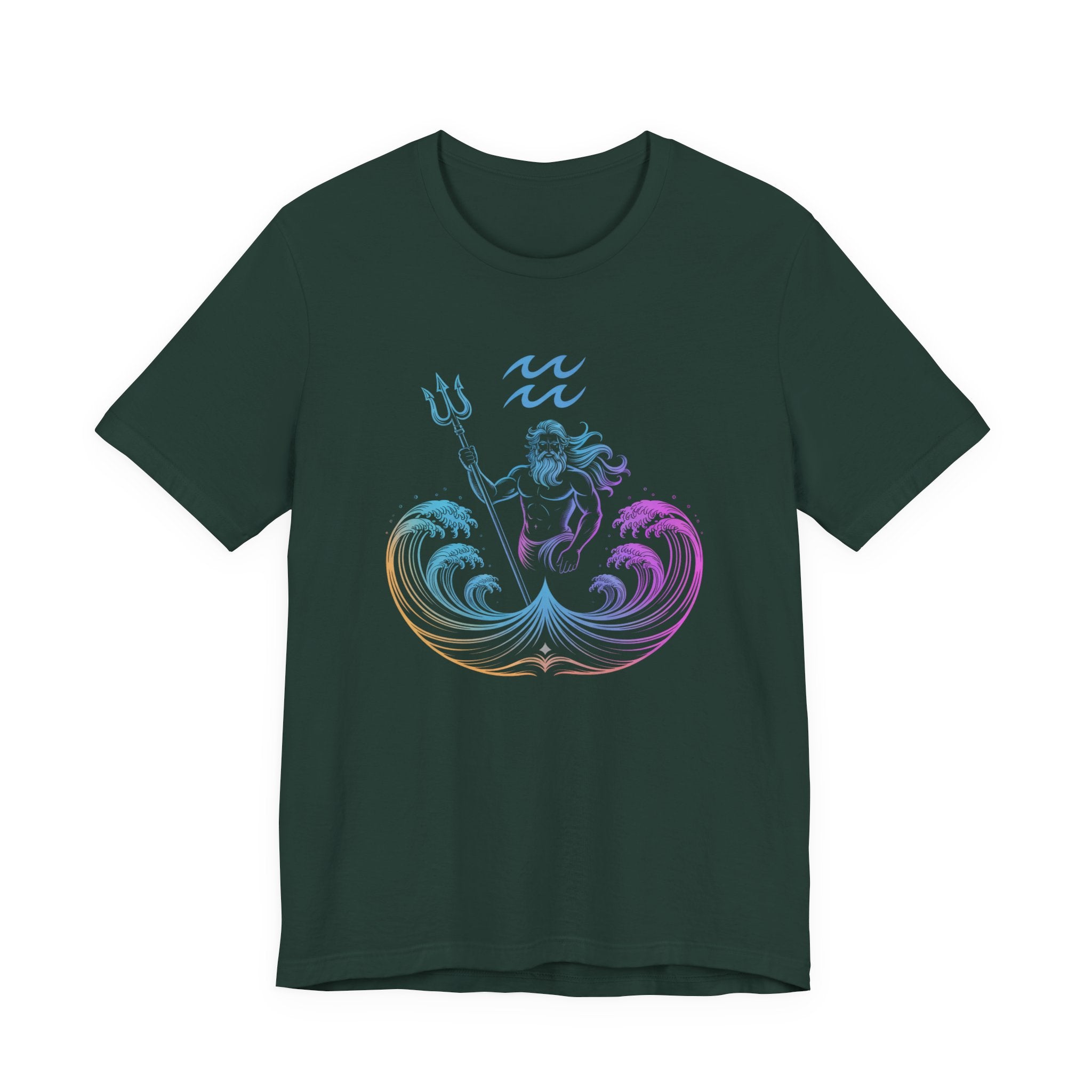Astrology Zodiac Aquarius Poseidon Neon Unisex T-Shirt