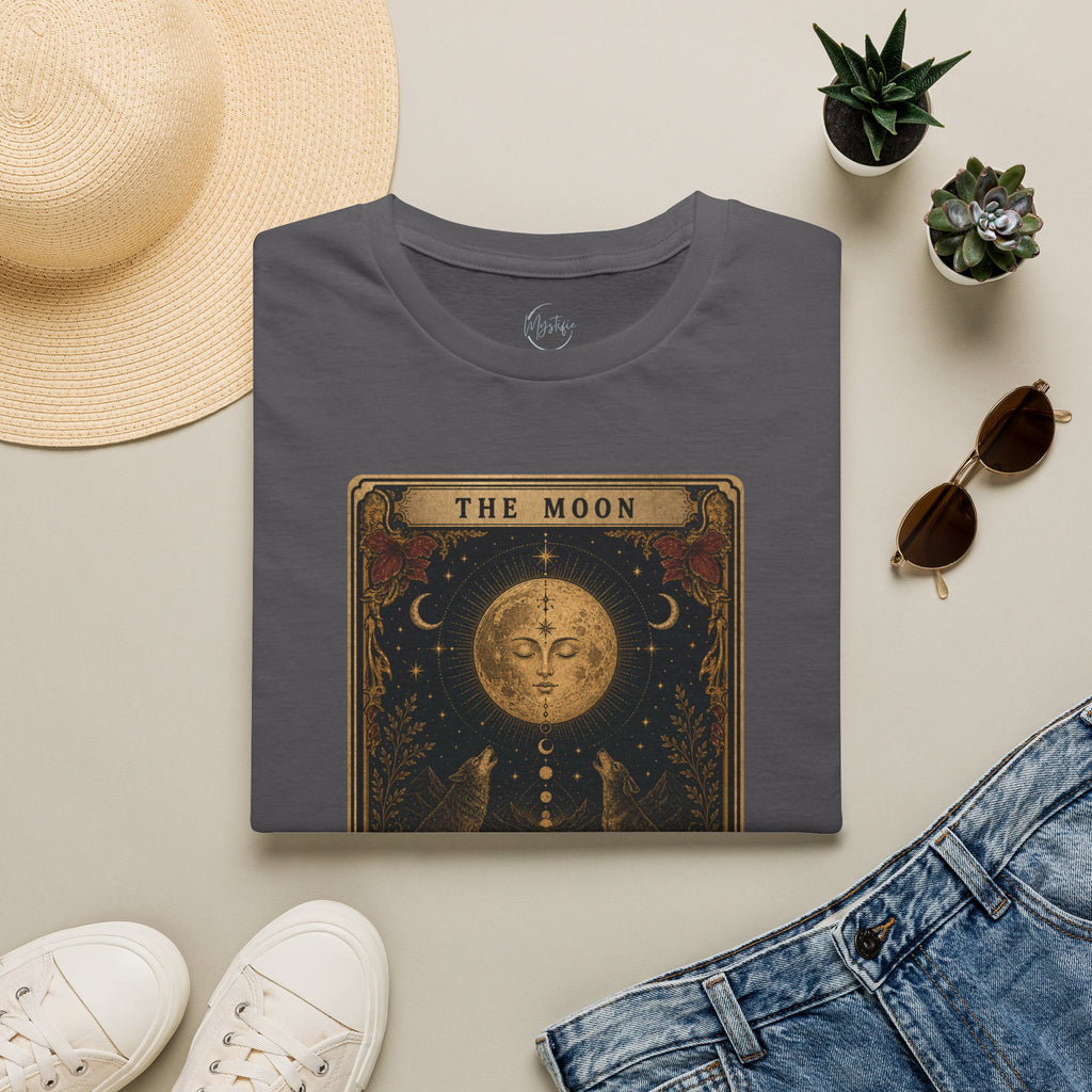 Moon Tarot Unisex T-Shirt — Vintage The Moon Card Graphic Tee