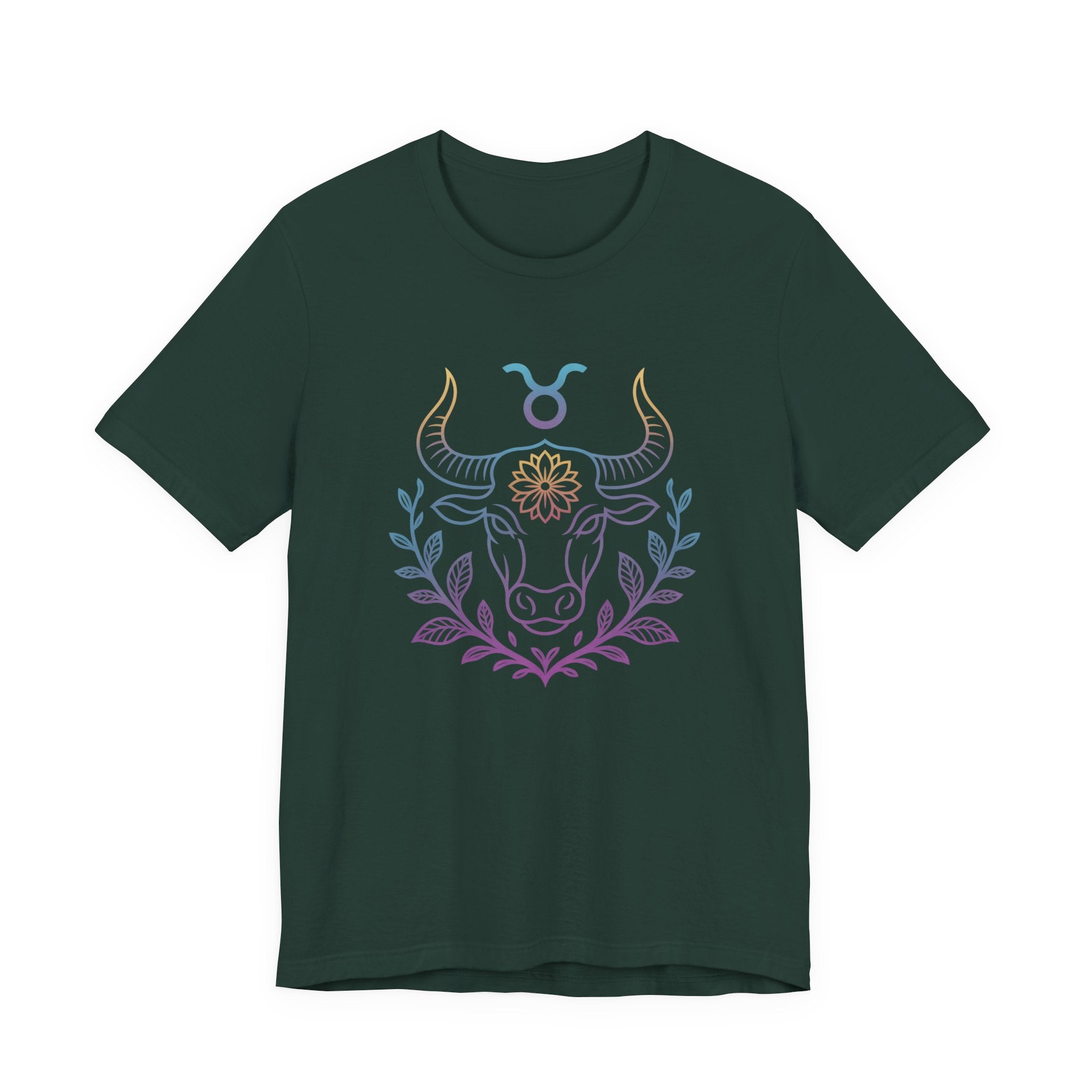Astrology Zodiac Taurus Unisex Flower Mandala T-Shirt