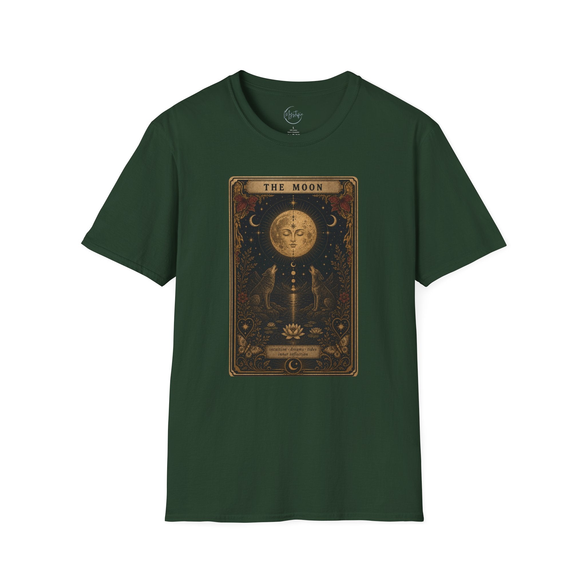 Moon Tarot Unisex T-Shirt — Vintage The Moon Card Graphic Tee